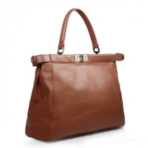 Fendi Peekaboo Bag Brown Calfskin Leather F2292
