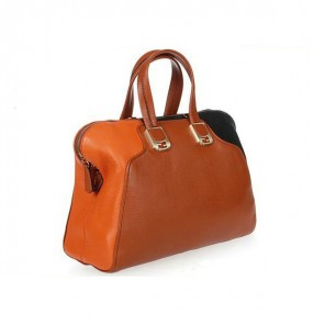 Fendi Large Chameleon Calfskin Top Zip Tote Bag F8812 Tan&Orange&Black