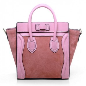 Celine Luggage Nano Bag Original Suede&Calf Leather Pink
