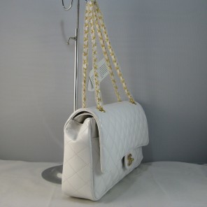 Chanel White color with Gold chain
