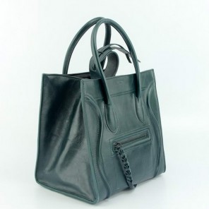 Celine Luggage Phantom Square Bags Bright Leather 108905 Atrovirens