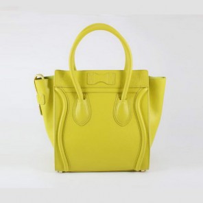 Celine Luggage Bags Medium in Lambskin Yellow