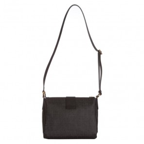 Fendi tobacco zucchino spalmati clasp detail shoulder bag