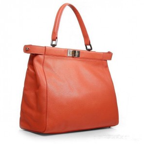 Fendi Peekaboo Bag Orange Calfskin Leather F2292