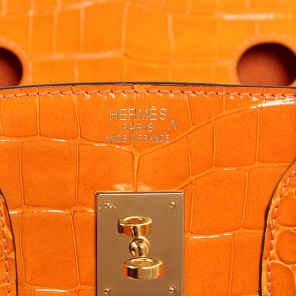 Hermes Birkin 35CM Crocodile leather in Light Orange with Gold hardware
