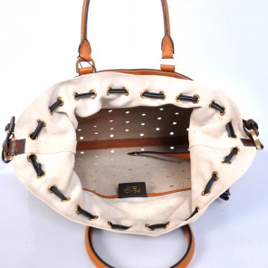 The Fendi Euronext Cross pattern leather satchel