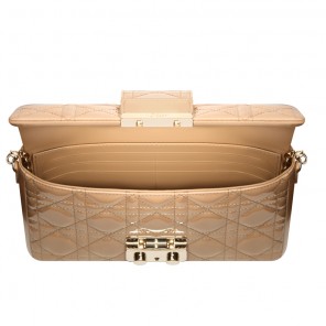 Large beige leather Dior New Lock pouch