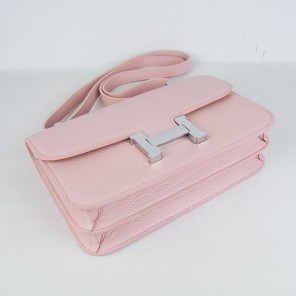 Hermes Constance Togo Leather Single Bag Pink Silver Hardware H020