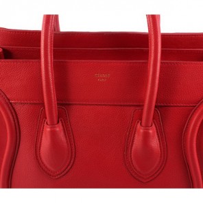 Celine Luggage Medium Handbags Wine Red