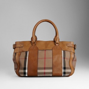 MEDIUM HOUSE CHECK CANVAS TOTE