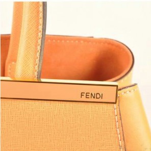 Fendi 2Jours Saffiiano&Ferrari Leather Tote Bag F2552L Light Orange