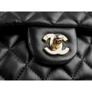Chanel Original Leather Flap Bag A01112 Black Golden