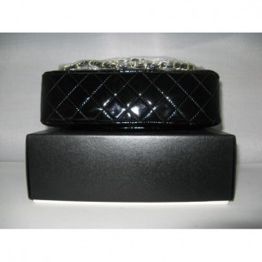 Chanel Patent leather Black Flap bag with Gold chain