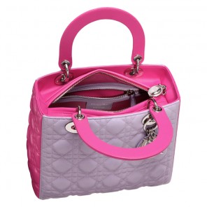 Two-tone lilac and sorbet pink leather 