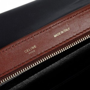 Celine Trapeze Bags Original Calf&Suede Leather  Black&Wine