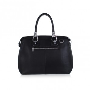 2012 Hermes New Leather Medium Shoulder Bag 0322 black with silver metal