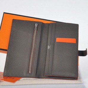 Hermes 2 flod original leather wallet in Graphite