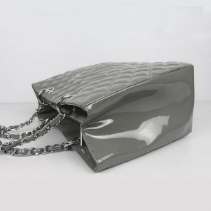 Chanel Handbags Gray Patent Leather with Silver Hardware 50995