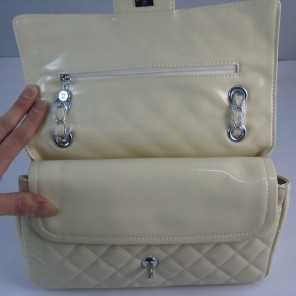 Chanel beige color with Silver chain