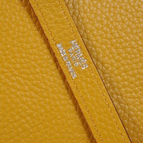 Hermes Kelly 32CM clemence leather in Yellow with Silver hardware