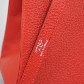 Hermes kelly 35CM clemence leather in Flamen with Silver hardware