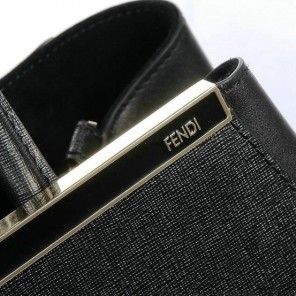 Fendi 2Jours Original Leather Tote Bag F2552M Black