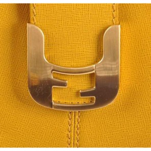 Fendi 2jours Saffiiano Leather Tote Bag 2546 Yellow