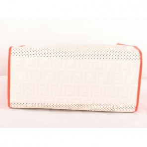 Fendi Punch Saffiiano Leather Shoulder Bag F2543 White
