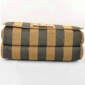 Fendi Paris Pequin Large Fabric Shoulder Bag F2556