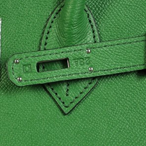 Hermes Birkin 35CM Palm stripes leather in Dark green with Silver hardware