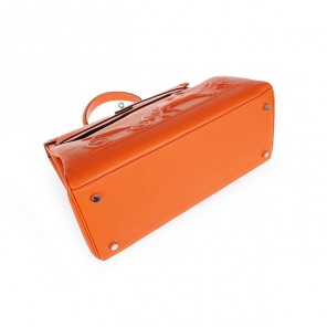Hermes Kelly bag 35CM with Embossed logo Handbag orange
