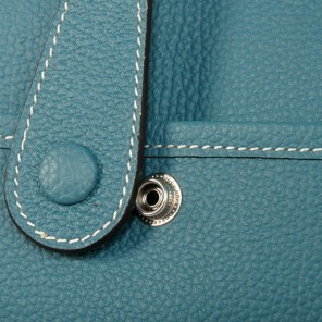Hermes 32cm Evelyn bag togo leather in Medium Blue