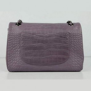 Chanel Fall Winter 2012 Croc Veins Leather Flap Bag A01112 Purple