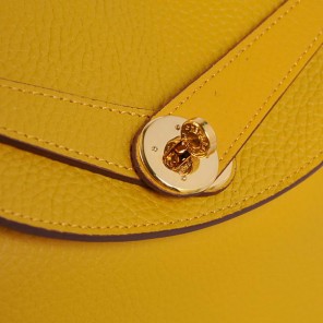 Hermes Lindy 30CM Havanne Handbags 1057 Yellow Leather Golden Hardware