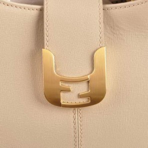 Fendi 2jours Saffiiano Leather Tote Bag 2546 White