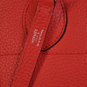 Hermes Bolide Bag 37cm clemence leather in Flame with Silver hardware