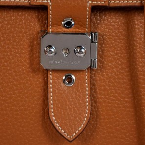 Hermes Sac Depeche 38cm Briefcase Clemence Camel