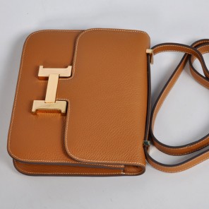 Hermes Constance Bag clemence leather in Camel with Gold hardware