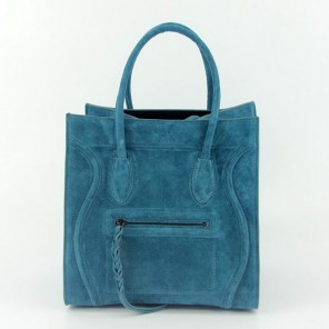 Celine Luggage Phantom Square Bags Suede Leather 108905 Atrovirens