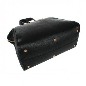 Fendi Large Chameleon Calfskin Top Zip Tote Bag F8812 Black