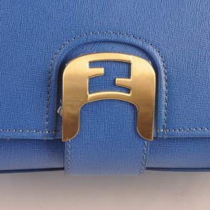 Fendi Chameleon Classic Saffiiano Leather Medium Shoulder Bag 2539 Blue