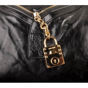 Miu Miu Tote Oil Leather Handbags 90339 Black