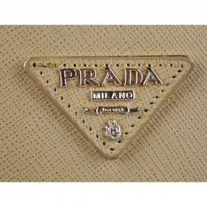 Prada Saffiano Leather Medium Tote Bag BL5018 Apricot&White