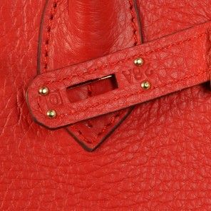 Hermes Birkin 25CM clemence leather in Flame with Gold hardware