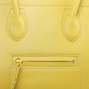 Celine Luggage Phantom Original Leather Bags Shiny Lemon