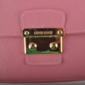 Miu Miu Tote Flap Bags Calf Leather 7428 Pink