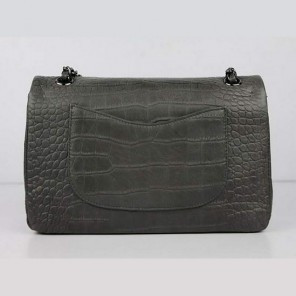 Chanel Fall Winter 2012 Croc Veins Leather Flap Bag A01112 Dark Green