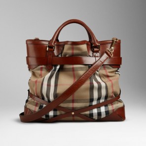 LARGE BRIDLE HOUSE CHECK TOTE BAG