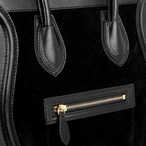 Celine Luggage Medium 1163984LBN in Suede Black