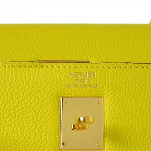 Hermes kelly 35CM Lemon yellow togo leather(Gold)